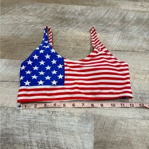 American Flag Striped sports bra